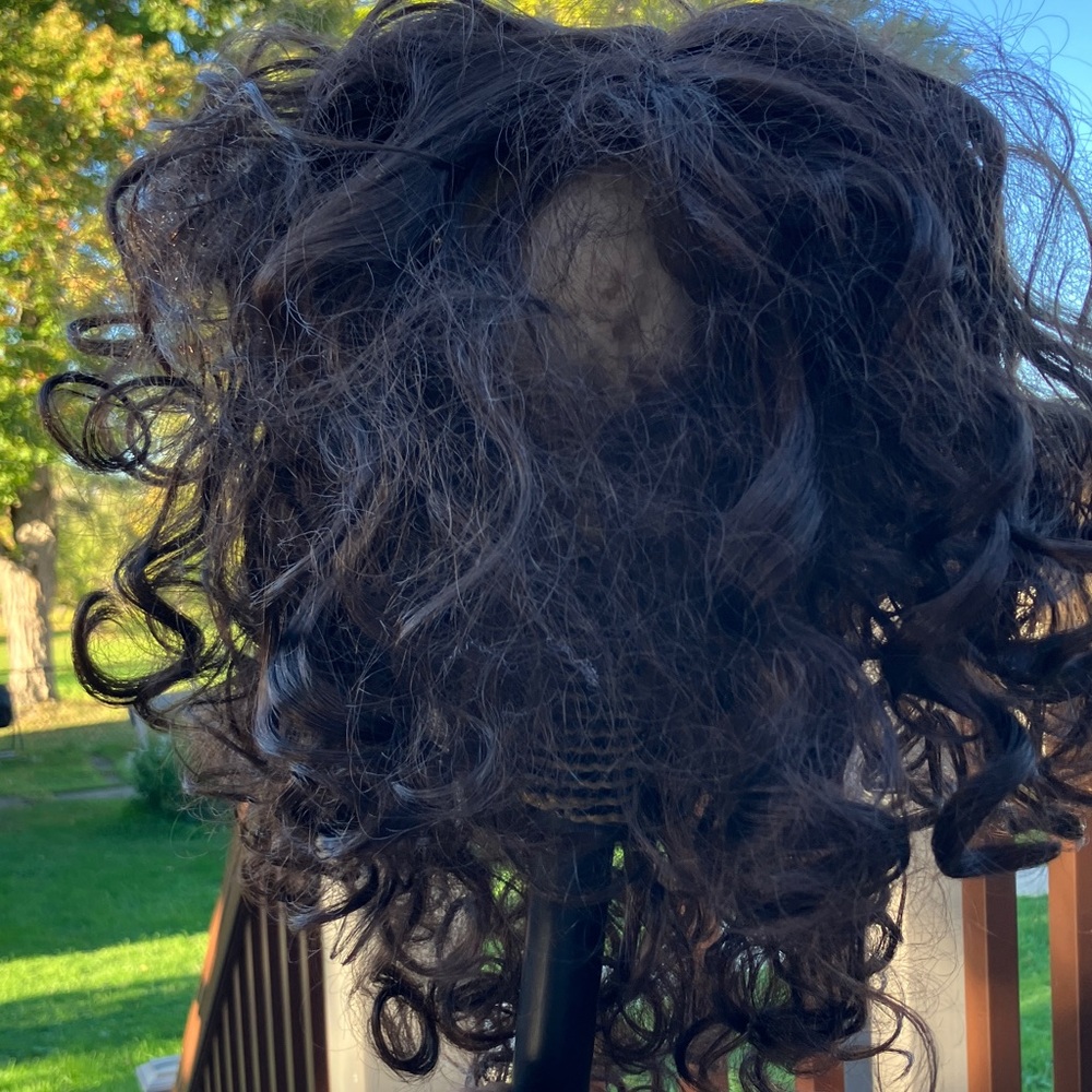 Curly Brown Hair Wig Adjustable
